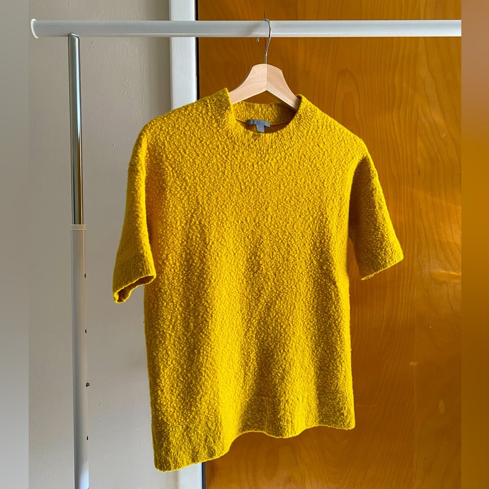 COS Mustard Yellow Short Sleeved Sweater